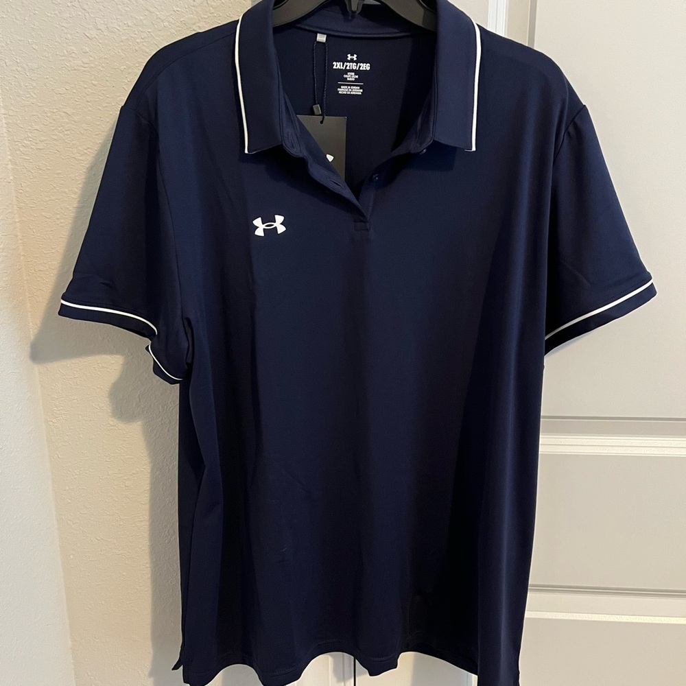 Under Armour Women’s 2XL Navy Blue Polo NWT